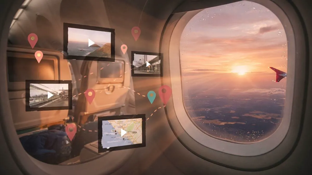 Travel cover art for offline Pinterest videos on flights and layovers