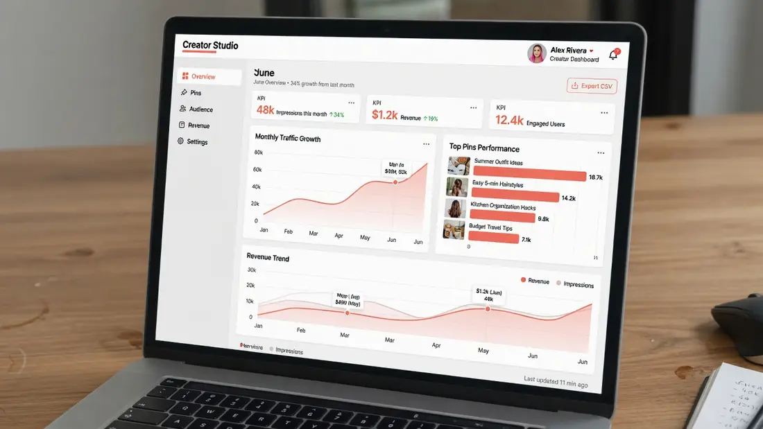 Analytics-style chart showing growth useful for tracking Pinterest-driven product traffic